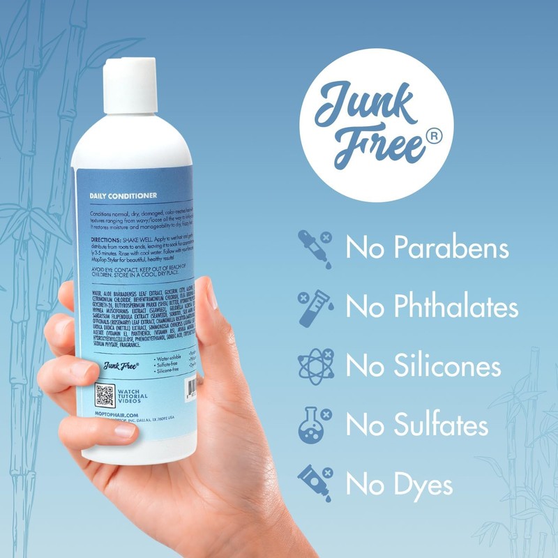 MopTop Daily Curly Hair Conditioner – Hair Moisturizer to Restore