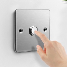 SPORTARC Stainless Steel Door Bell Panel Push Button Switch Wall Mounted Silver Manual