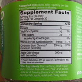 OLLY Metabolism Gummy Rings,Apple Cider Vinegar,Apple Flavor w/ Other Natural Flavors