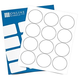 2.5 Inch Weatherproof White Gloss Round Labels - Pack of 120 Labels, 10 Sheets - Laser Printer - Online Labels