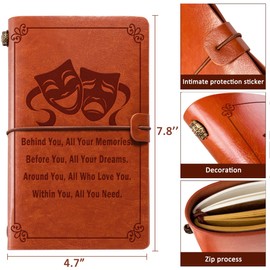 Theater Gifts Drama Gifts Leather Journal Notebook Musical Broadway Gifts Actor Actress Gifts Director Gifts Inspirational Birthday Graduation Gifts for Drama Students