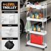 Auto Dynasty 4 Tier Slim Rolling Cart with Handle, Multifunction