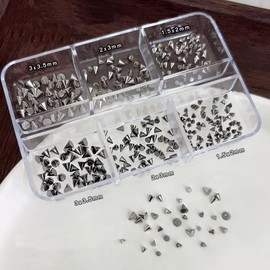 NAIL ANGEL Nail Studs Set, Punk Cone Square Studs Accessories, Decoration for Nail Art (JA019-2)