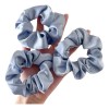 Pack 8 Scrunchie Satin Azul Cielo Liga Elástica Mujer Moda