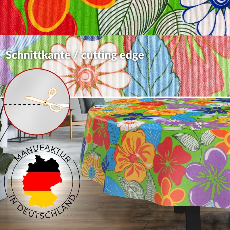 Fabric Tablecloth Washable Table Linen Tablecloth Cotton Polyester Colourful Flowers