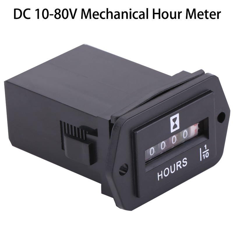DC 6-80V Mechanical Hour Meter Gauge for Diesel Gasoline Engine