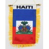 Haiti Fringed Rear-View Mirror Window Hanging Flag with Suction Cup