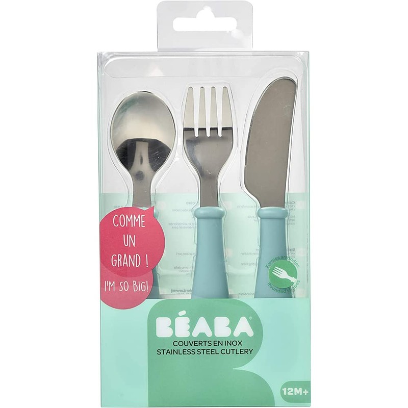 BÉABA, Children's Learning Cutlery Set of 3 - Stainless Steel