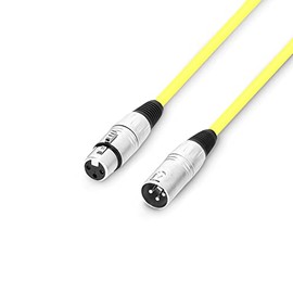 Adam Hall Cables 3 STAR MMF 0100 YEL Microphone Cable XLR Female to XLR Male 1 m Yellow