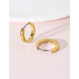 Limerencia G23 Pure Titanium Hypoallergenic Huggie Hoop Earrings for Women Girls Sensitive Ears (10 mm, Gold)