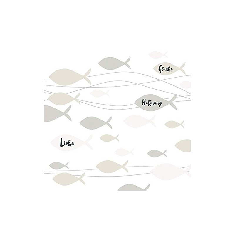 Ambiente Serviette Lunch Communion Fishes Cream Communion Confirmation Cream 33