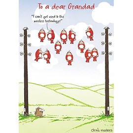 Birdwit to A Dear Grandad Wireless Technology! Funny Birthday Card Humour Cards IRHI0062