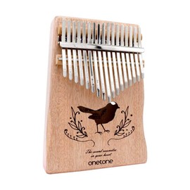 ONETONE OTKL-01/OK Kalimba (Thumb Piano), 17 Keys, Beginner Set, Okume Wood, Includes a Case, Cloth, Finger Cots, Key Sticker, Adjustment Hammer, Japanese Manual & Sheet Music Collection (English Language Not Guaranteed)