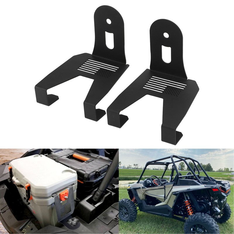 2pcs Cooler Mounting Brackets Black Iron Replacement for Polaris RZR