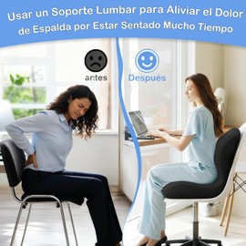 Cojín para Silla Respaldo de Oficina Cojín Ortopedico para Coxis y Ciatica Respaldo De Asiento Automovil Ergonómico Con Soporte Lumbar Espuma de Memoria Soporte Lumbar Memory Foam