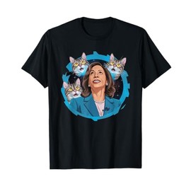 Kamala Harris and Cats In Space Funny Cat Lover T-Shirt for Men Women