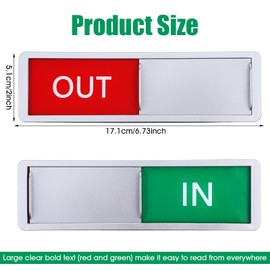 In or Out Sign, Out Of Office Sign In Out Slider Door Indicator Tells Whether In/Out for Home Office Restroom Conference Hospital Privacy, 7'' x 2''
