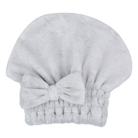 Microfiber Hair Drying Towel Cap Pack of 3 Super Absorbent Quick Drying Hair Turban Wrap for Women Girls Hair (Light Grey, 1)