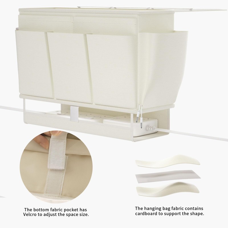 Frjjthchy Bedside Caddy Bedside Organizer,Bed Caddy with 11 Pockets and