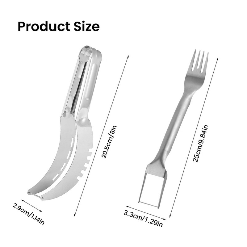 SSKHE 2Pcs Stainless Steel Fruit Slicer, 2 in 1 Double