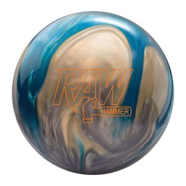 Hammer Bowling Products Raw PRE-DRILLED Bowling Ball- Blue/Silver/White 14lbs
