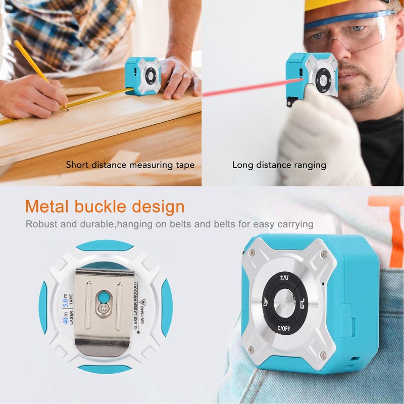 Digital Tape Measure 5m 40m Range 2mm Accuracy LCD Display