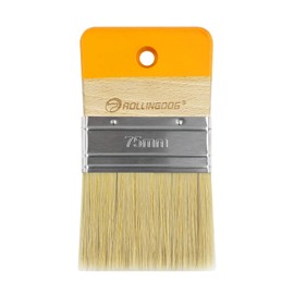 ROLLINGDOG 75mm Short Handle Brush - Synthetic & Hog Bristle Blend, Fine Detailing & Furniture Restoration, Durable Beech Wood Handle with Varnish Coating