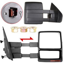OCPTY Tow Mirror for 2007-2014 for Ford F-150 F150 Pickup Truck Pair Set Power Heated Puddle Signal Manual Telescopic Towing Mirrors (RH+LH)