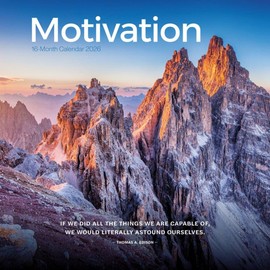 Carousel Calendars, Motivation 2026 Wall Calendar, 12.01'' X 12.01'', 16-Month Calendar with Stapled Binding