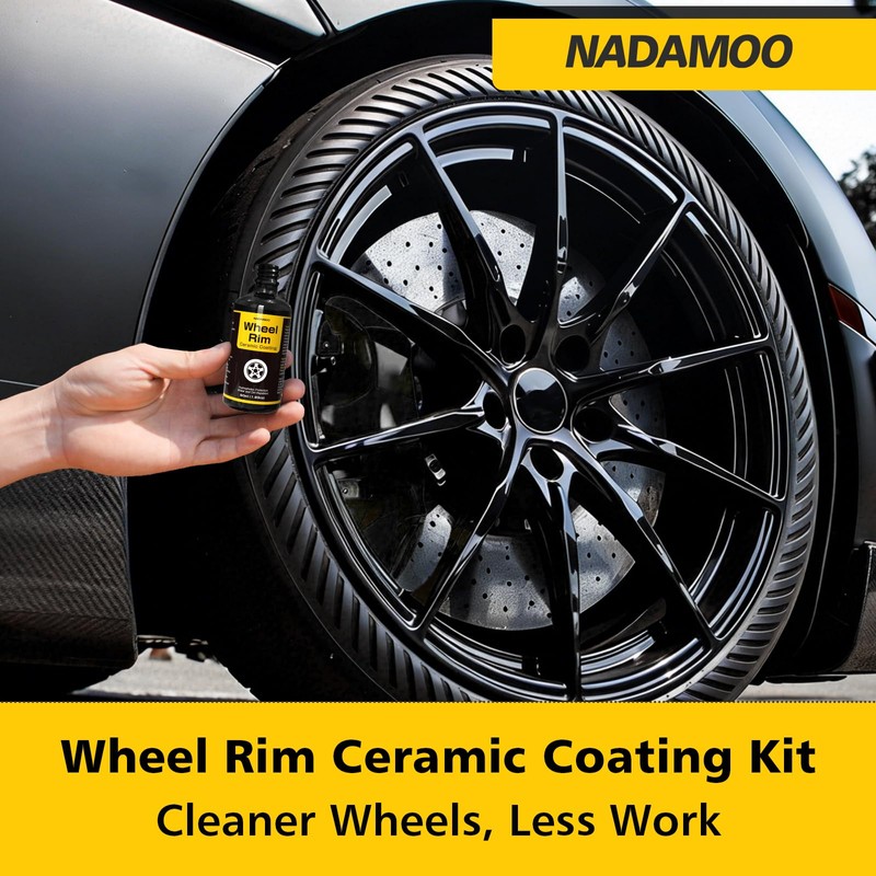NADAMOO Wheel Rim Ceramic Coating Kit 30ml, High-Heat Resistant Hydrophobic
