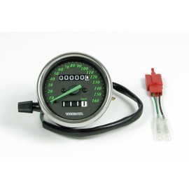 Special Parts Takekawa 05-05-0090 Black & Green Speedometer 6V/12V Universal Car