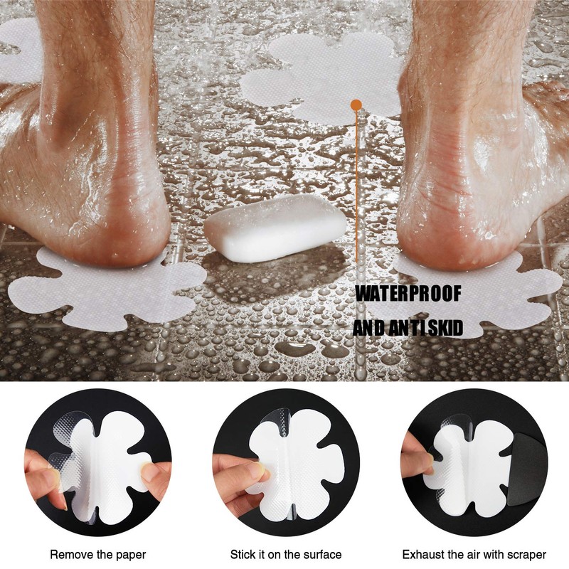 Secopad 36PCS Bathtub Stickers Non-Slip, Safety Shower Treads Adhesive Appliques