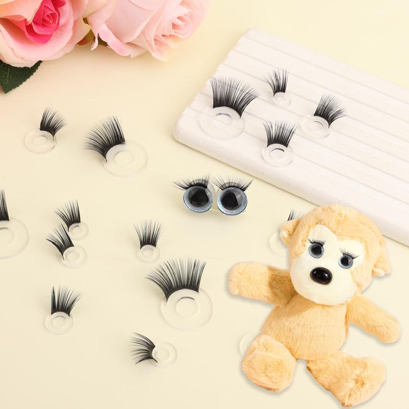 20pcs Doll Eyelashes, 5 Sizes Safety Eyelash Doll Lashes for