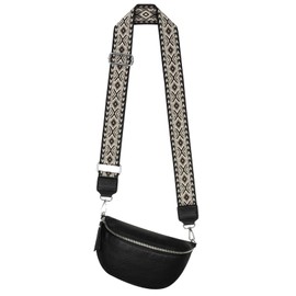 Bum Bag Shoulder Bag Crossbody Bag Waist Bag Faux Leather Italy Design, black, Belt Bag & Waist Bag