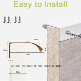 HY HUIJUN 4 Pack Furniture Recessed Concealed Handles, Cabinet Handle Drawer Pulls,Finger Edge Pull,Aluminium Hardware Bright White