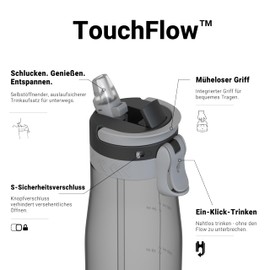 Sparrow TouchFlow Tritan Water Bottle, BPA-Free, Leak-Proof, Straw Drinking Bottles for Sports, Outdoors, Lightweight, Sustainable