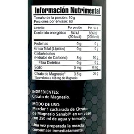 Citrato Magnesio 600 Sabor Natural Sanabi