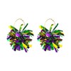 Colorful Mardi Gras Carnival Tassel Earrings for Women Jewelry(B)