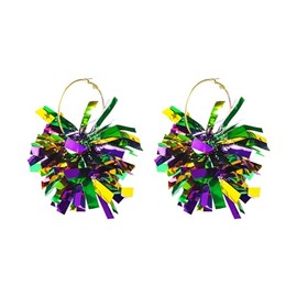 Colorful Mardi Gras Carnival Tassel Earrings for Women Jewelry(B)