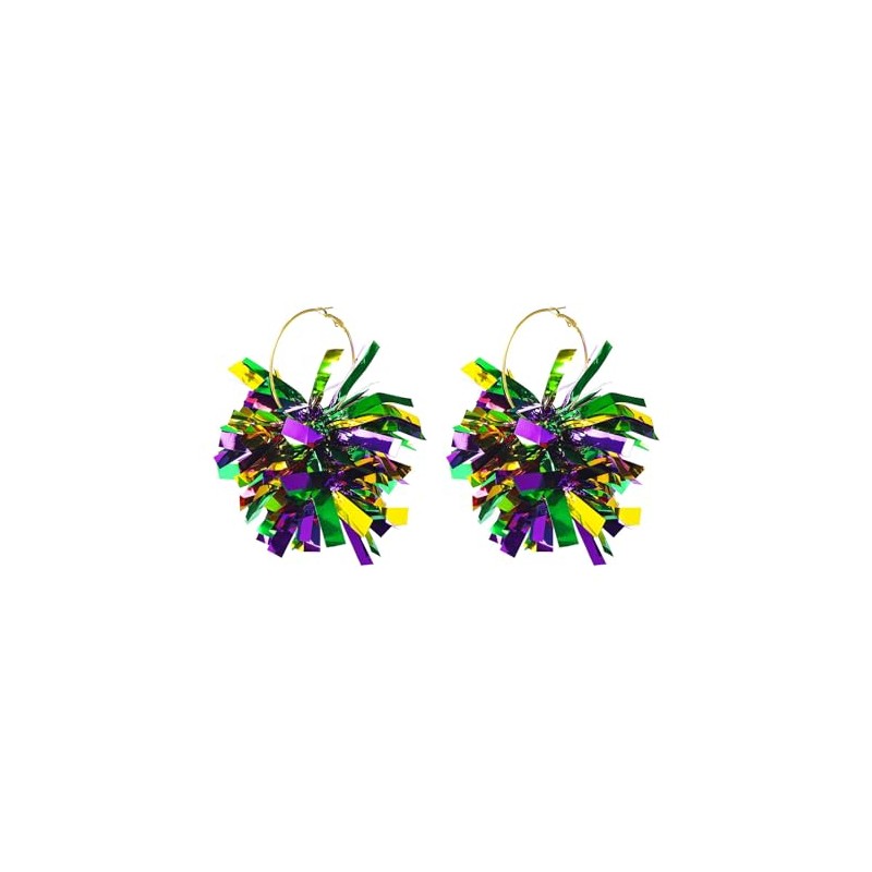 Colorful Mardi Gras Carnival Tassel Earrings for Women Jewelry(B)