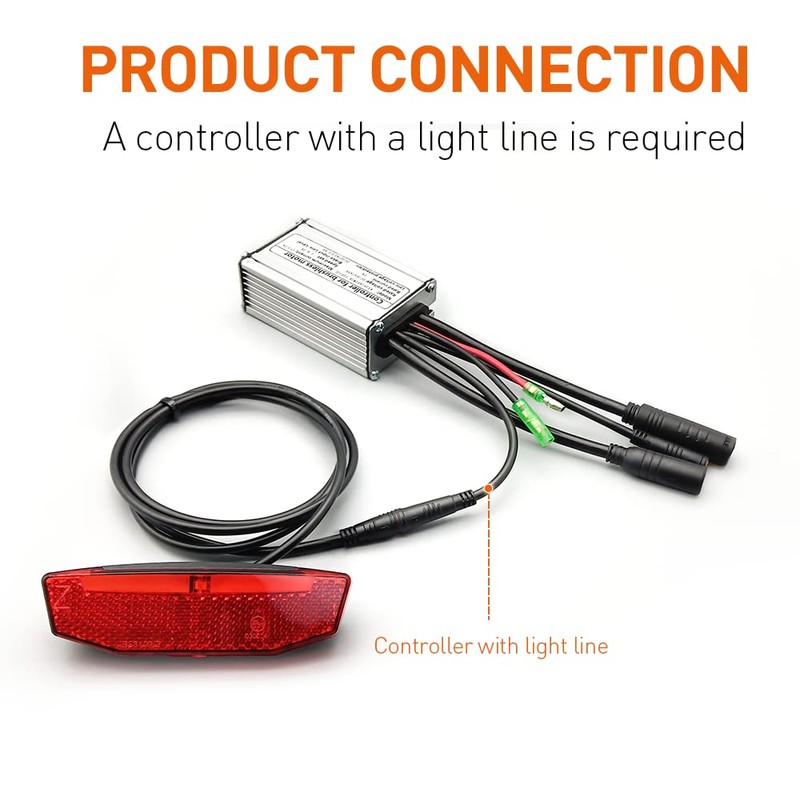 Electric Bike Tail Light, 6V‑60V LED Light Electric Bicycle Tail