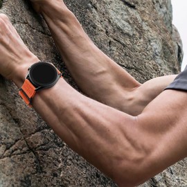 AMAZTIM Compatible Nylon Sports Strap - 22mm Woven Loop Design for M2/M3/C20 Pro/T2 & KOSPET Tank M2/M3/M3 Ultra/T2/T3/T3 Ultra & WalkerFit M2, M6 Ultra, M2 Pro (Cross Nylon-Orange)