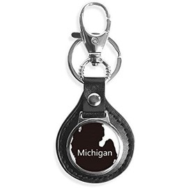 Michigan America USA silueta de mapa de piel metal llavero llavero llavero coche regalo