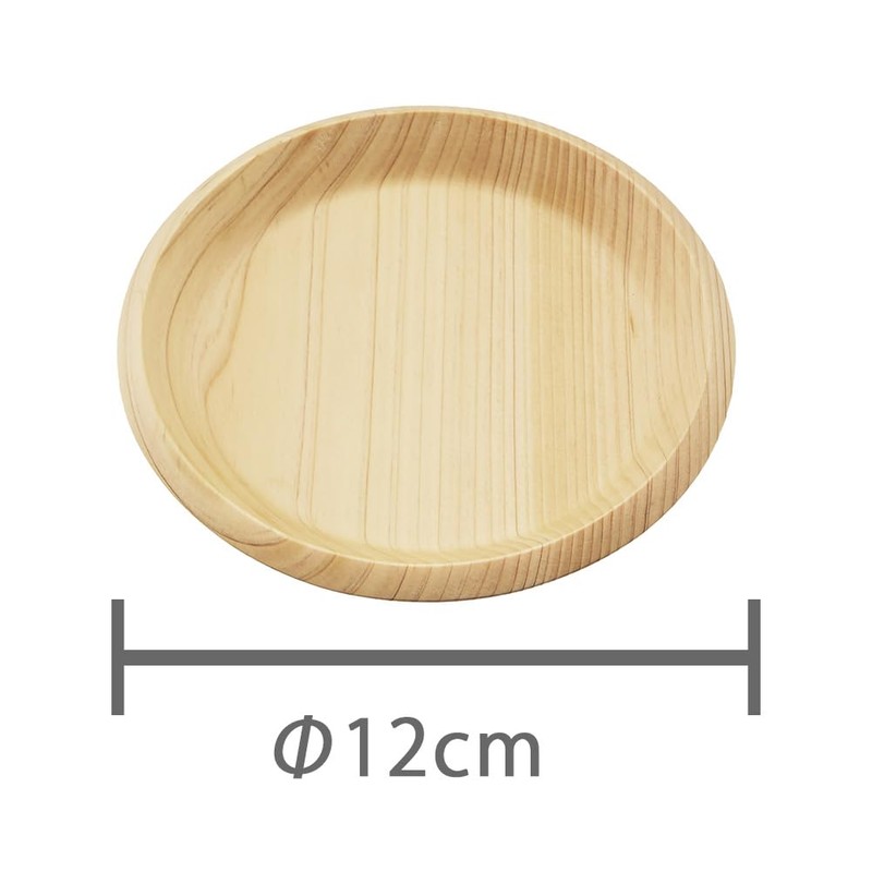 Alphax AP-913344 Small Plate, Round, Wood, Diameter 4.7 inches (12