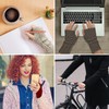 Ruicaifu 4 Pairs Wrist Fingerless Gloves, Knitted Fingerless Gloves Warmer