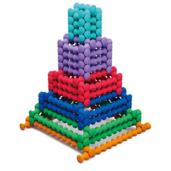 POPULAR PLAYTHINGS Jumbo Playstix Set Construction Toy Building Blocks 80 Piece Kit, Multicolor (90020)