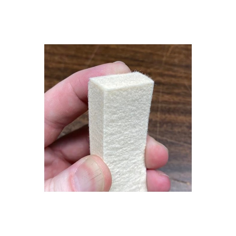 Extra Firm White Piano Felt Strip 1"" wide, 1/2"" thick,