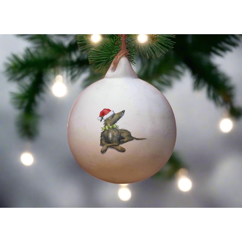 Image Industry Lurcher Ceramic Bauble - Tree Decoration - Christmas