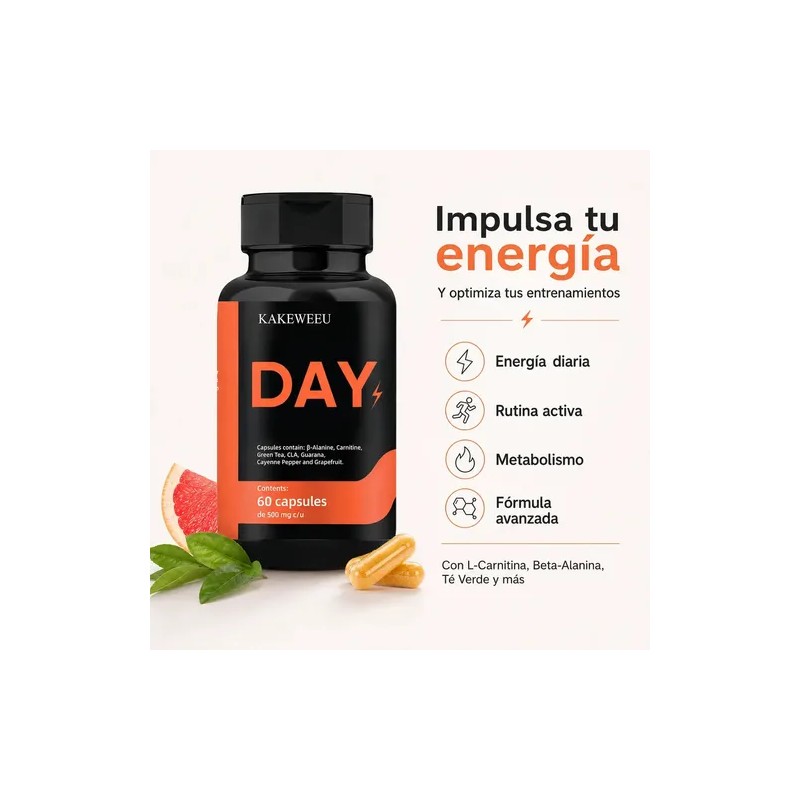Quemador Grasa Day Carnitina Cla Guaraná Verde Magnesio Zinc Jengibre