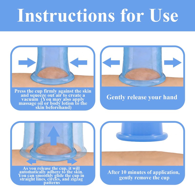 Silicone Squeeze Cupping Set, 12 Pack 2 Sizes Vacuum Suction